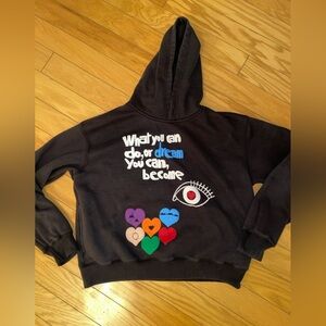 Gallery Black Hoodie with Graphic Design